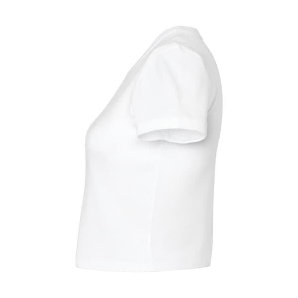 Bella + Canvas Dam/Damer Micro-Rib Crop T-shirt L Enfärgad Vit Solid White L