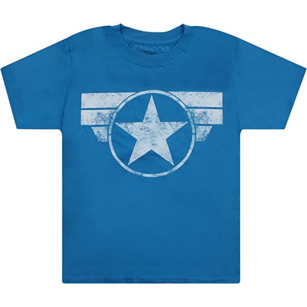 Captain America Boys Logotyp T-shirt 9-10 år Sapphire Blue Sapphire Blue 9-10 Years