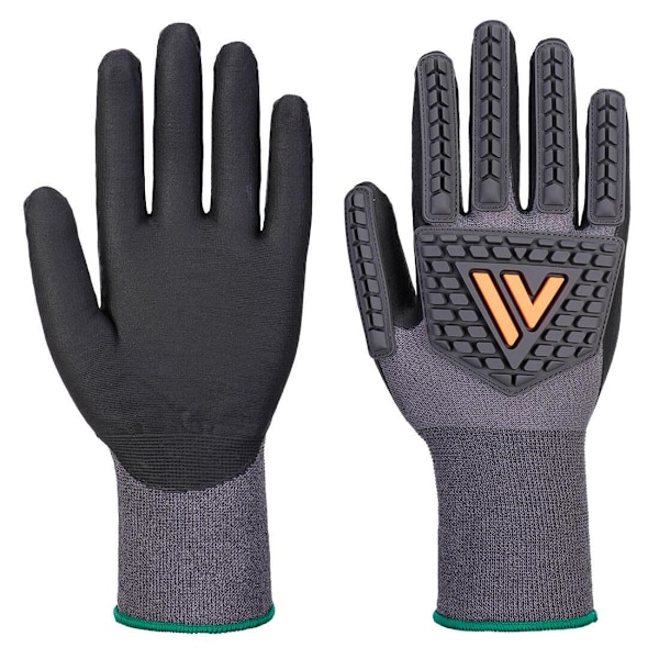 Portwest Unisex Vuxen A715 Slagtåliga Nitril Säkerhetshandskar med Grepp Black 7