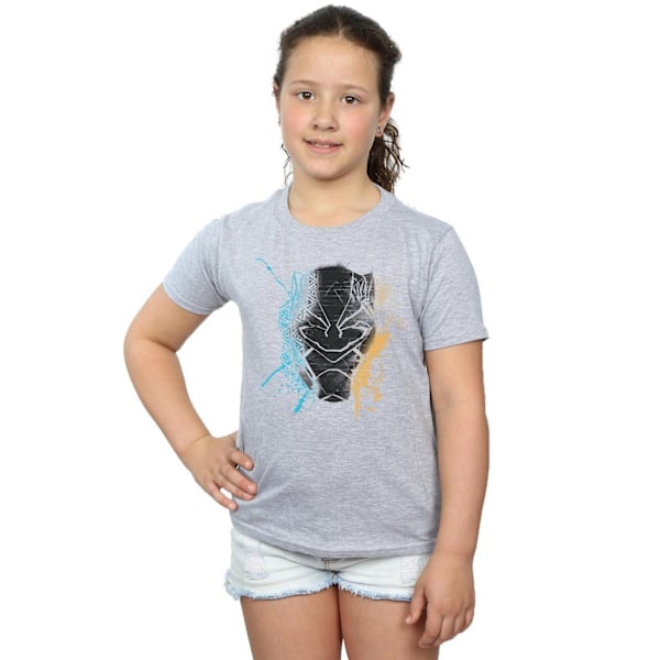 Marvel Girls Black Panther Splash Bomull T-shirt 5-6 år Spor Sports Grey 5-6 Years