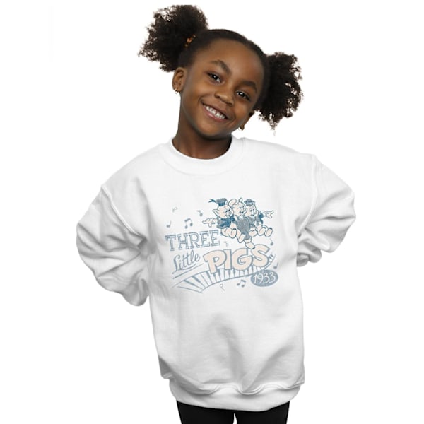 Disney Girls Three Little Pigs 1933 Sweatshirt 5-6 år Vit White 5-6 Years