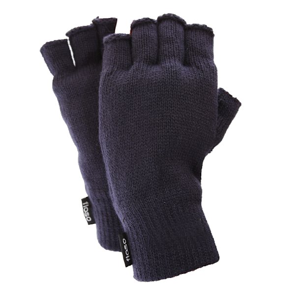 FLOSO Thinsulate Termiska Fingerlösa Handskar för Herrar (3M 40g) One Si Navy One Size Fits All