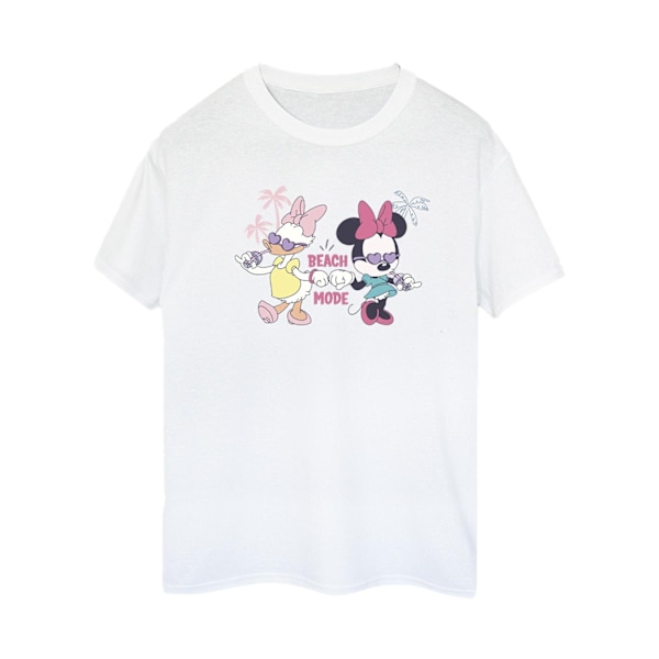 Disney Womens/Ladies Minnie Daisy Beach Mode Cotton Boyfriend T White M