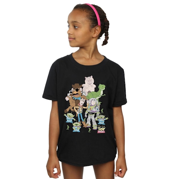 Disney Girls Toy Story Group Bomull T-shirt 12-13 år Svart Black 12-13 Years