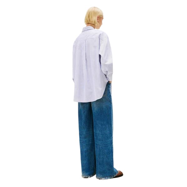 Tommy Hilfiger Dam Poplin Oversized Långärmad Skjorta Blue 12 UK