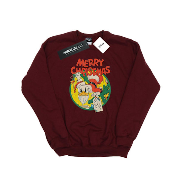 Disney Dam/Kvinnor Kalle Anka God Jul Sweatshirt M B Burgundy M