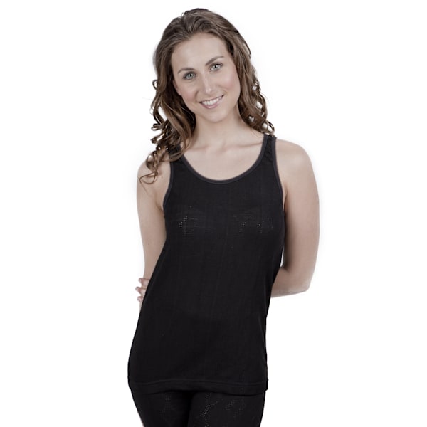 Dam Termisk Underkläder Ärmlös Väst Polyviskos Sortiment (Brittisk Tillverkad) Black Bust Fit: 42-44inch (18-20)