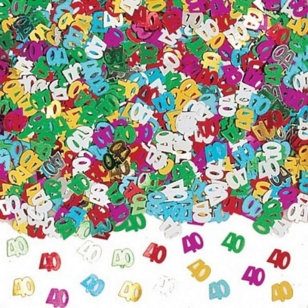 Amscan Number 40 Metallic Confetti One Size Flerfärgad Multicoloured One Size
