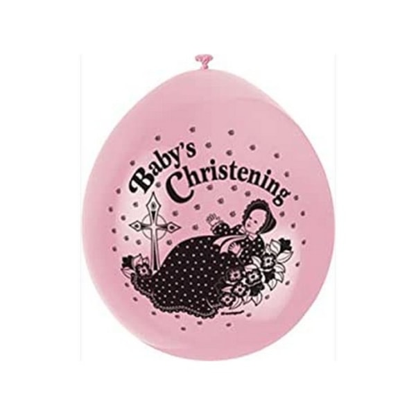 Unika Latexballonger för Dop (10-pack) Storlek P Pink/Black One Size