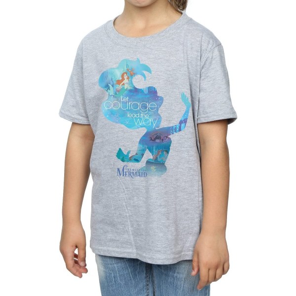 The Little Mermaid Girls Silhouette T-Shirt 5-6 Years Sports Gr Sports Grey 5-6 Years