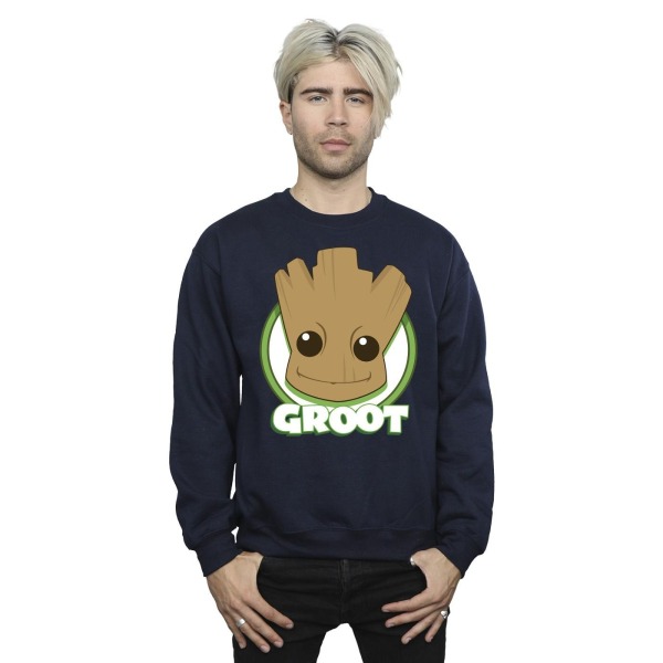 Guardians Of The Galaxy Mens Groot Badge Sweatshirt XXL Navy Bl Navy Blue XXL