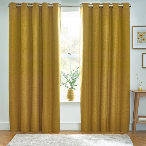 Furn Dawn Öglettgardiner 54in x 46in Senap Mustard 54in x 46in