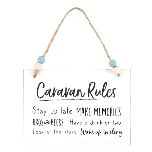Something Different Caravan Rules Hängande Skylt En Storlek Vit/Svart/Brun White/Black/Brown One Size