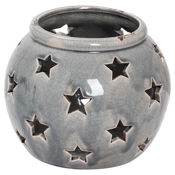 Hill Interiors Keramisk Stjärnljusstake 15cm x 18cm x 18cm Grå Grey 15cm x 18cm x 18cm