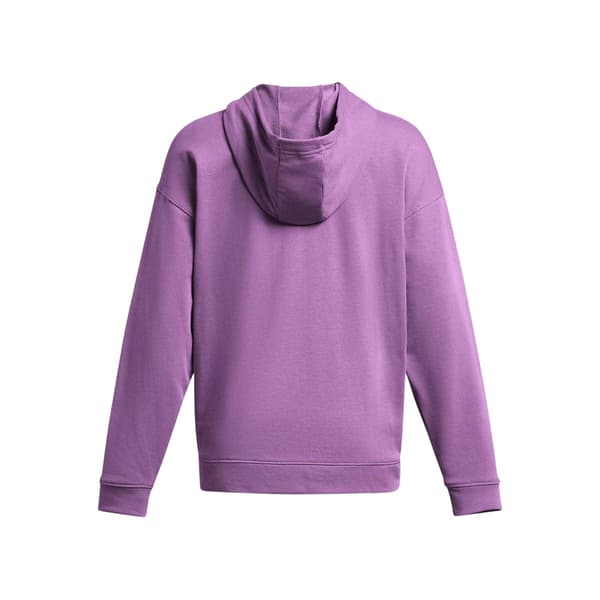 Under Armour Rival Terry Oversized Full Zip-huvtröja för dam Purple 4 UK - 6 UK