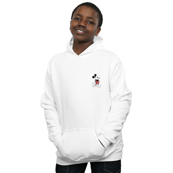 Disney Boys Mickey Mouse Kickin Retro Chest Hoodie 7-8 år Vit White 7-8 Years