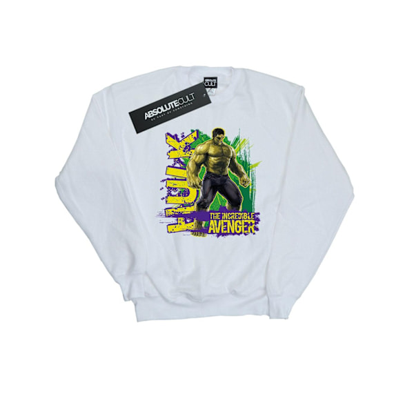 Marvel Girls Avengers Hulk Incredible Avenger Sweatshirt 12-13 White 12-13 Years