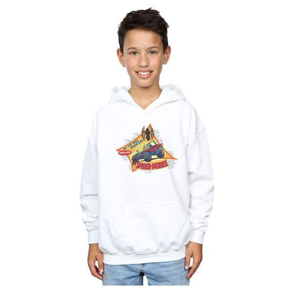 Marvel Boys Spider-Man The Spider Mobile Hoodie 5-6 år Vit White 5-6 Years