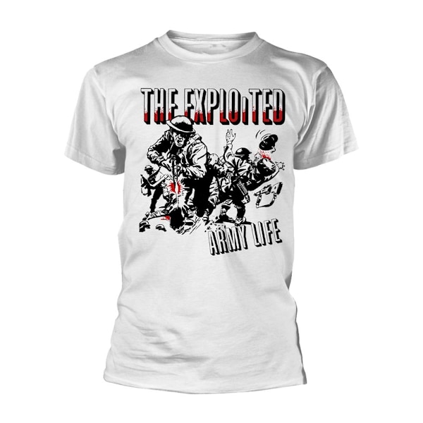 The Exploited Unisex Adult Army Life T-Shirt S Vit White S