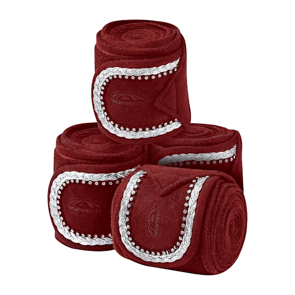 Weatherbeeta Fleece Bling Bandage För Hästar (Set Om 4) En Storlek Maroon One size