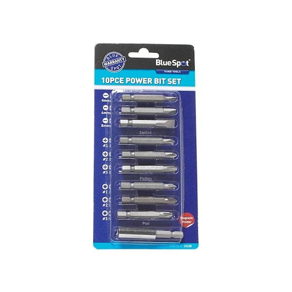Bluespot Tools Kraftbitsset, 10 Delar En Storlek Flerfärgad Multi Colour One Size