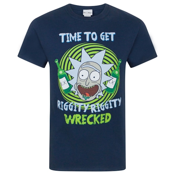 Rick And Morty Herr Riggity Riggity Wrecked T-Shirt XL Blå Blue XL