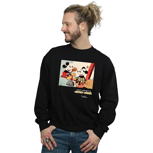 Disney Herr Mickey Mouse Bygger En Byggnad Sweatshirt 4XL Svart Black 4XL