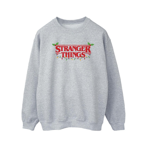 Netflix Mens Stranger Things Julbelysning Sweatshirt M Spor Sports Grey M