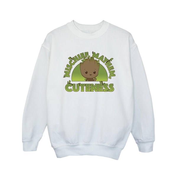 Marvel Girls I Am Groot Mischief Mayhem Sweatshirt 5-6 år Vit White 5-6 Years