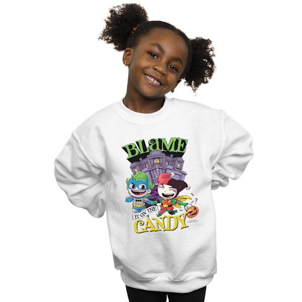 DC Comics Girls Super Friends Blame It On The Candy Sweatshirt White 3-4 Years