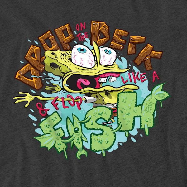 SvampBob Fyrkant Unisex Vuxen Drop And Flop T-Shirt XL Cha Charcoal XL