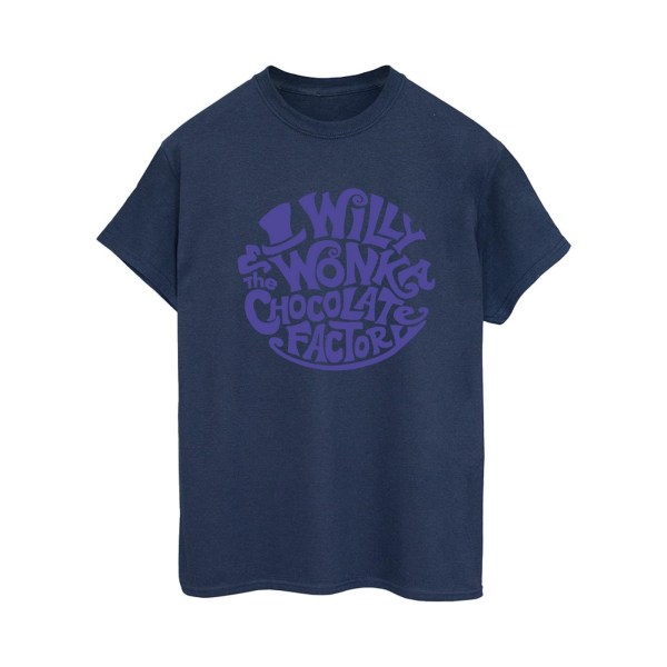 Willy Wonka & The Chocolate Factory Dam/Damer Skriven Logotyp Co Navy Blue XXL