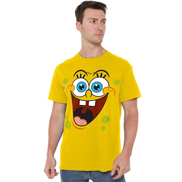 SvampBob Fyrkant Herr T-shirt med Förvånat Ansikte 4XL Gul Yellow 4XL