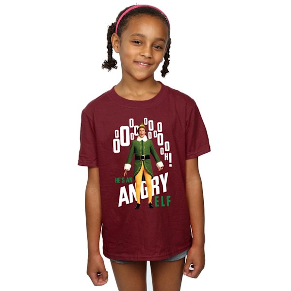 Elf Girls Angry Elf Bomull T-shirt 9-11 år Bourgogne Burgundy 9-11 Years