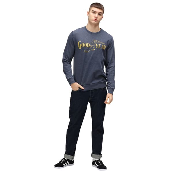 Goodyear Herr Logotyp Rundhalsad Normal Sweatshirt S Blå Blue S