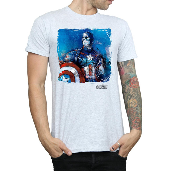 Captain America Herrkonst bomull T-shirt 3XL sportgrå Sports Grey 3XL