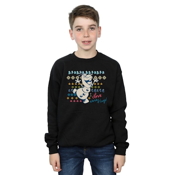 Disney Boys Frozen I Love Warm Hugs Sweatshirt 7-8 år Svart Black 7-8 Years