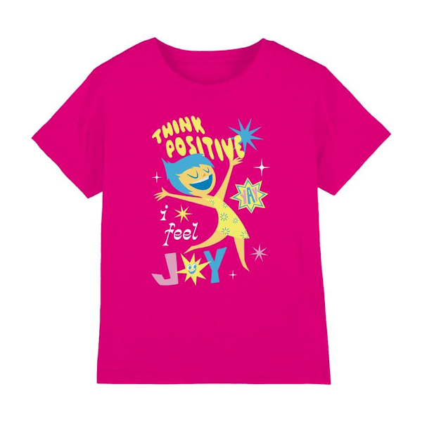 Inside Out 2 Barn/Flickor T-shirt med Positivt Budskap Glädje 5-6 År Fuchsia 5-6 Years