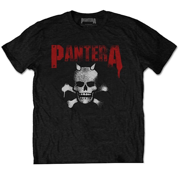Pantera Unisex Vuxen Horned Skull Stencil Bomullstryck T-S Black M
