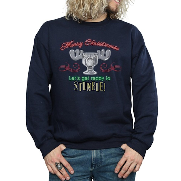 National Lampoon's Christmas Vacation Herr Moose Head Sweatshirt Navy Blue M