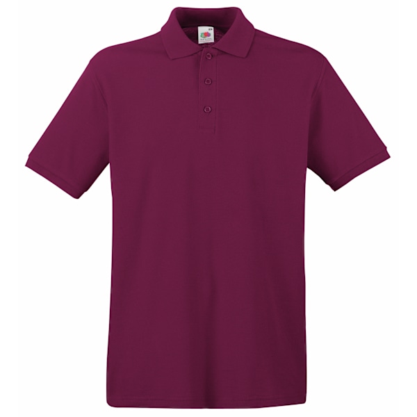 Fruit Of The Loom Premium Herr Kortärmad Poloskjorta 3XL Burgunder Burgundy 3XL