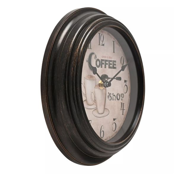 Hometime Väggklocka för Kaffebutik En Storlek Brun Brown One Size