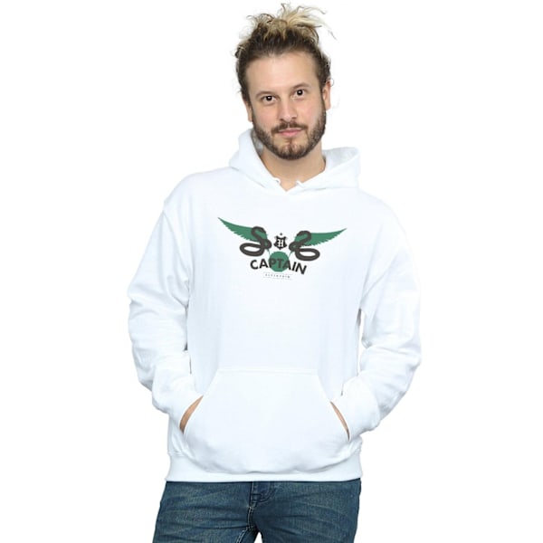Harry Potter Herr Slytherin Captain Hoodie XL Vit White XL
