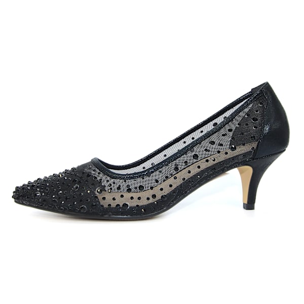 Lunar Dam/Damer Alisha Faux Gemstone Court Shoes 5 UK Svart Black 5 UK