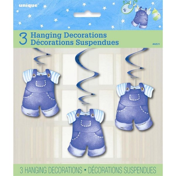 Unika festkläder Dungarees Baby Shower Streamers (3-pack) One Si Blue One Size