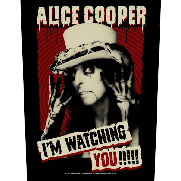 Alice Cooper I´m Watching You Patch One Size Svart/Beige/Röd Black/Beige/Red One Size