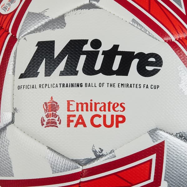 Mitre Emirates FA Cup 24/25 Fotboll 5 Vit/Silver/Röd White/Silver/Red 5