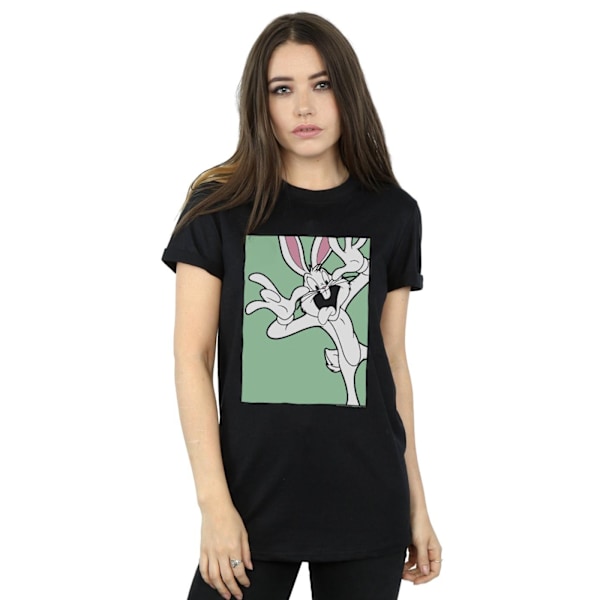 Looney Tunes Dam/Damer Bugs Bunny Rolig Ansikte Bomull Pojkvän Black M