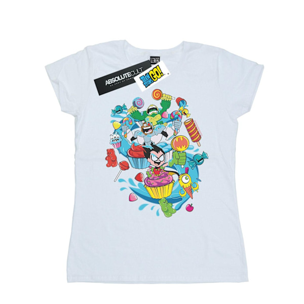 DC Comics Dam/Dam Teen Titans Go Candy Mania Bomull T-shirt White XXL