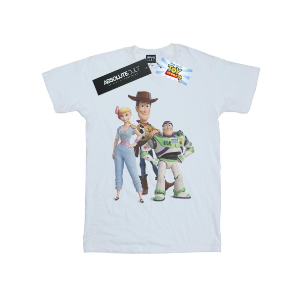 Disney Mens Toy Story 4 Woody Buzz och Bo Peep T-shirt S Vit White S